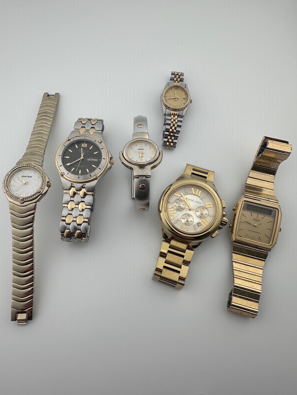 Vintage Watch Lot Seiko Armitron Gruen Michael Kors As Is